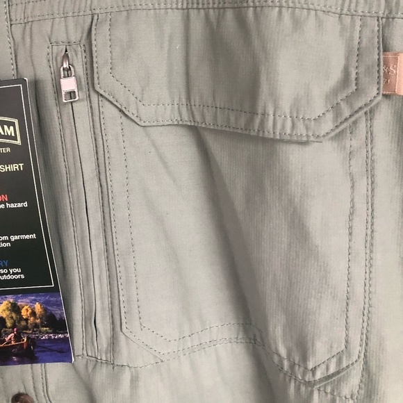 VINTAGE FIELD & STREAM UNIVERSAL TRAVEL SHIT MINT GREEN SIZE XXL NWT - Picture 7 of 10